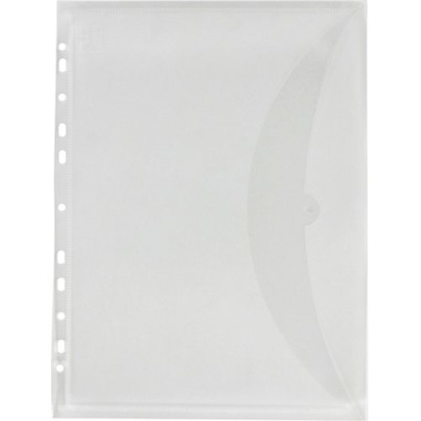 Pochette pour documents A4, avec perforation, format horizontal avec syst&amp;#232;me de fermeture, 10 pi&amp;#232;ces